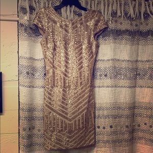 Sequin Sheath Dress in Gold